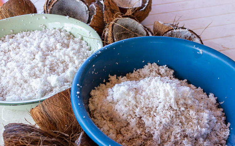grated coconut for coconut milk